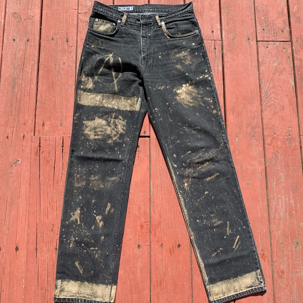 Customized reverse tie dye Live-In jeans!